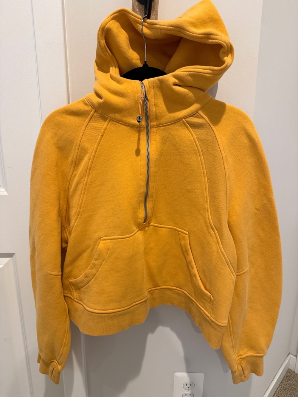 lululemon yellow fleece half-zip hoodie